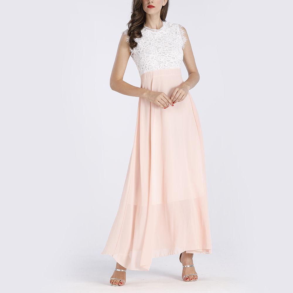 Női Boho ujjatlan patchwork maxi partiruha