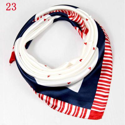 60X60cm női bandanna multifunkcionális poliészter sál, kis négyzetes szatén mintás sál