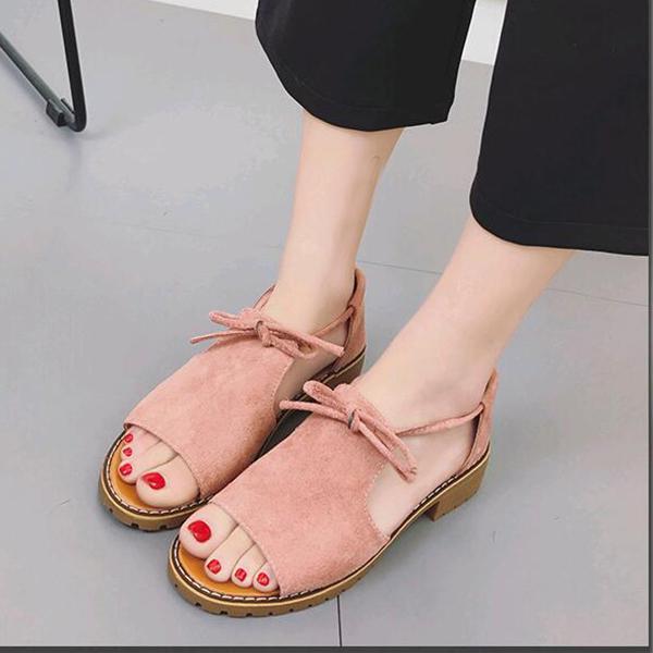 Új vastag szandál, nyári női szandál, római típusú cipő, alacsony sarkú női szandál