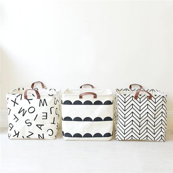 33*33 cm-es, vízálló, összecsukható, pamutvászon szennyestartó kosár