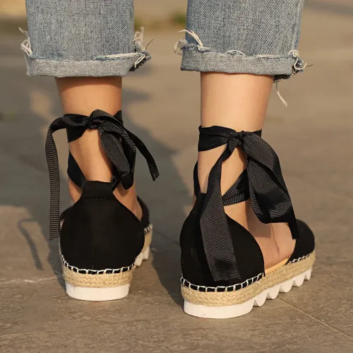 Női szandál, divatos női nyári cipő,  Női Faux Suede lapos szandál
