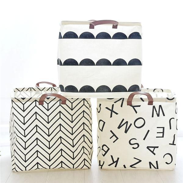 33*33 cm-es, vízálló, összecsukható, pamutvászon szennyestartó kosár