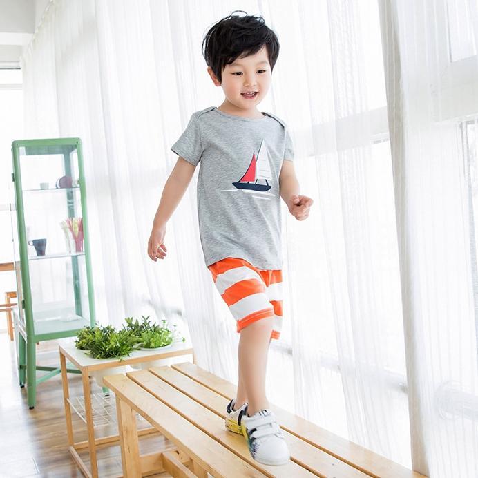 NEER Totyogó pólók Nadrág Gyermek Kisfiú Nyári Sport Sort Pamut Szett