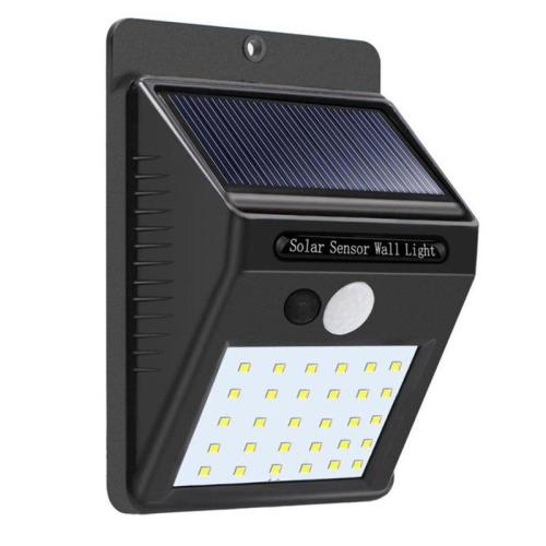 16/20 LED-es napelemes, mozgásérzékelős kültéri, udvari biztonsági lámpa