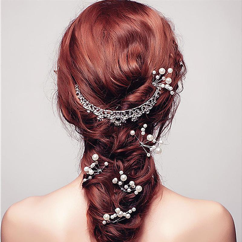5 db gyöngyutánzatú hajcsat, esküvői menyasszonyi hajcsat, nőknek