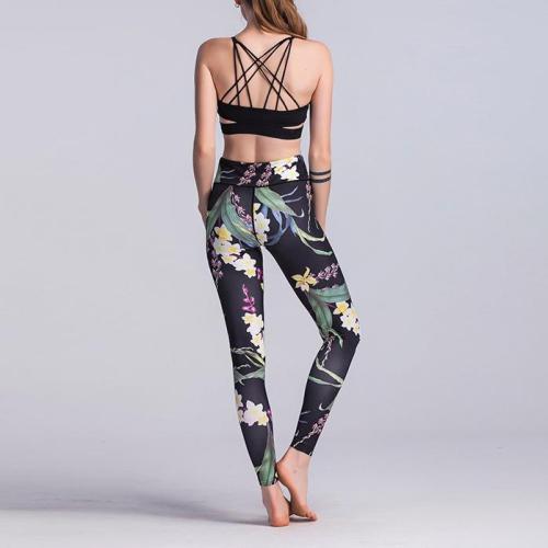 NEER Sport Leggings Magas derekú Kompressziós Torna Nadrág Szexi Futós Virágos Mintás Jóga Nadrág