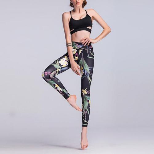 NEER Sport Leggings Magas derekú Kompressziós Torna Nadrág Szexi Futós Virágos Mintás Jóga Nadrág