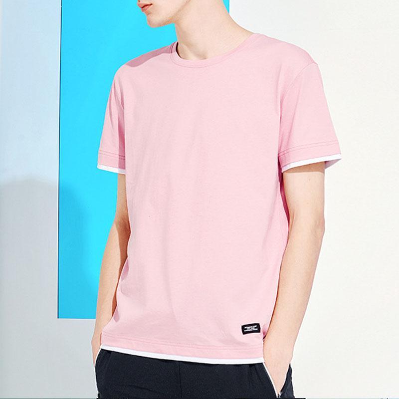 NEER Férfi Divat Új Rózsaszín Pamut Kevert színű pólók