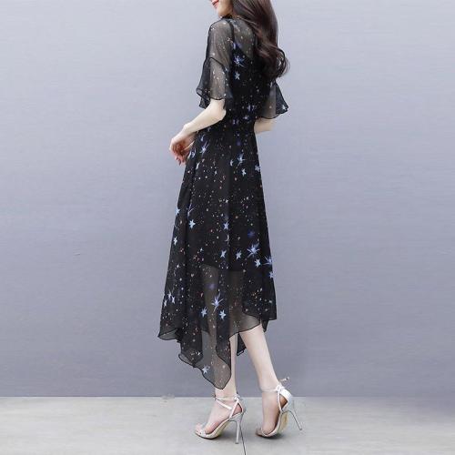 Sifon Star Print ruha Midi ruha