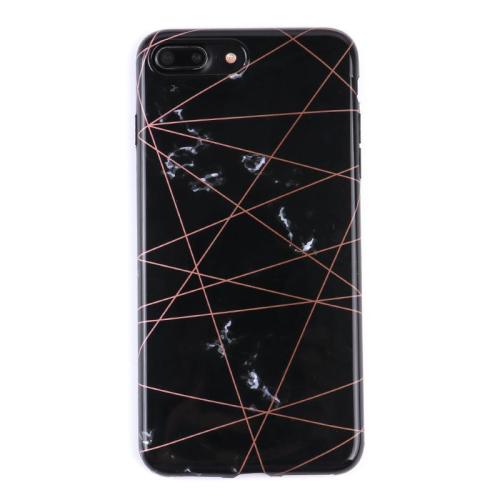 Geometrikus vonalú márványos telefon tok iPhone 6 6s 7 8 Plus X számára