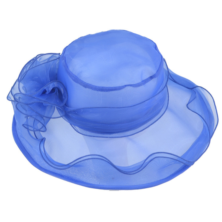 Női Organza, templomi kalap, virágos kalap, széles karima, esküvői, bulizós kalap