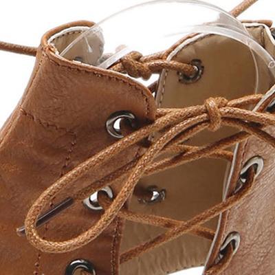 Vintage női cipő, fűzős gladiátor szandál, flipflop, standcipő, lapos bőr szandál