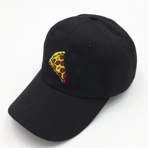 Új pizza hímzés baseball sapka, női, férfi, Uniszex állítható méretű sapka apáknak