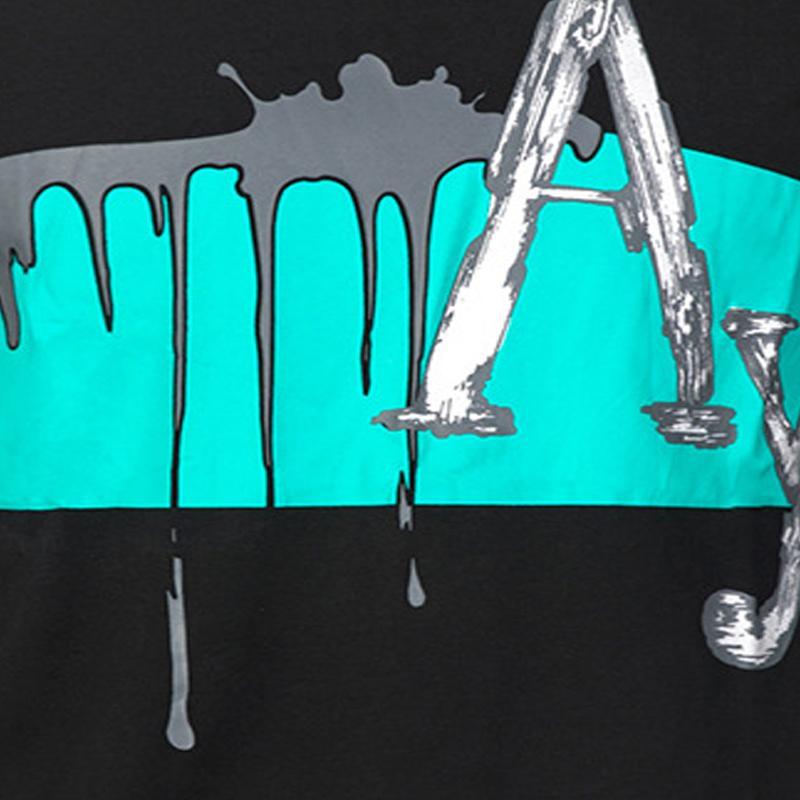 Férfi karcsú nyári betűmintás Rövidujjú pólók