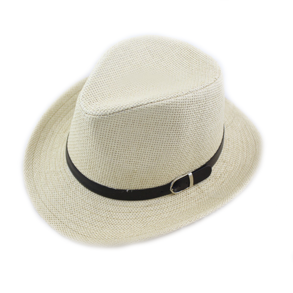 Unisex nyári strand szalmakalap, jazz kalap, Cowboy Fedora kalap