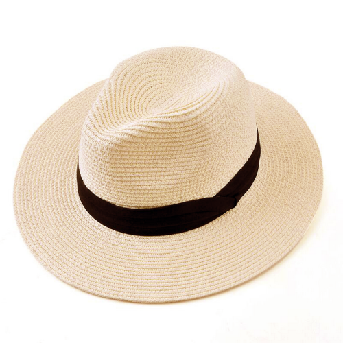 Széles karimájú női szalmakalap, jazz fedora kalap, Nap-árnyékoló kalap, nyári strand kalap