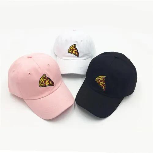 Új pizza hímzés baseball sapka, női, férfi, Uniszex állítható méretű sapka apáknak