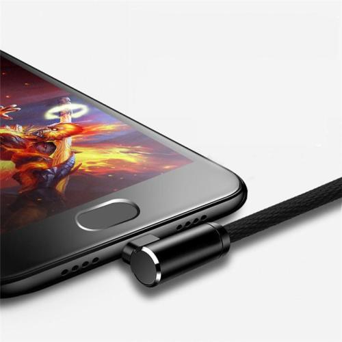 Android duplakönyökű szövetborítású USB gyorstöltő kábel