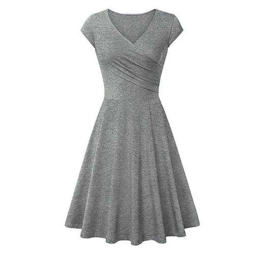 Női V-nyakú elegáns alkalmi A vonalú ujj nélküli ruha