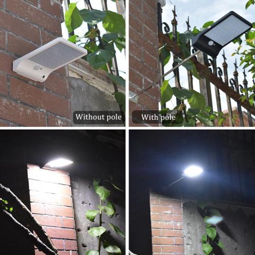 Napelemes, 36 LED-es, 450LM PIR mozgásérzékelős kültéri lámpa