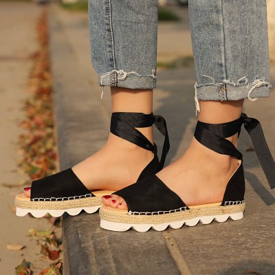 Női szandál, divatos női nyári cipő,  Női Faux Suede lapos szandál
