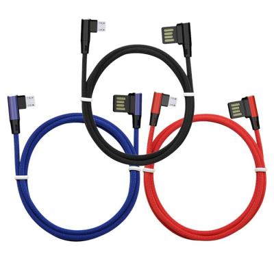 Android duplakönyökű szövetborítású USB gyorstöltő kábel