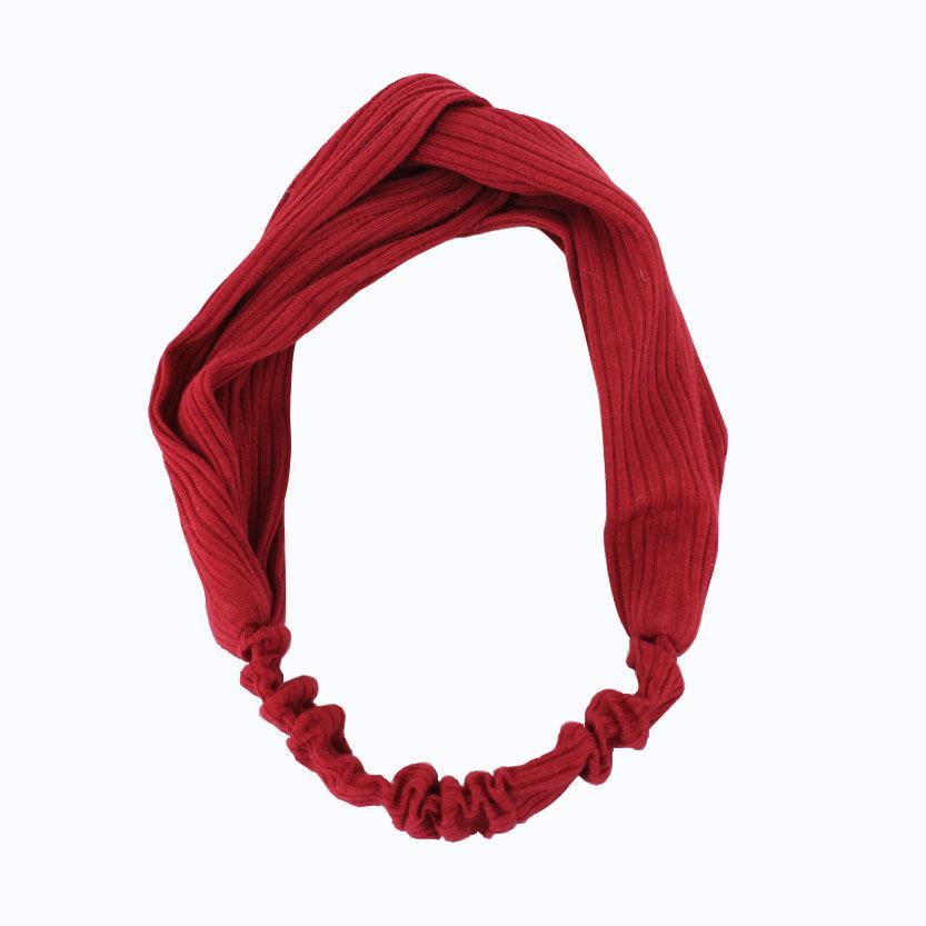 Női fejpánt, szilárd színű Vintage keresztcsomó, rugalmas pamut hajpánt, fejpánt