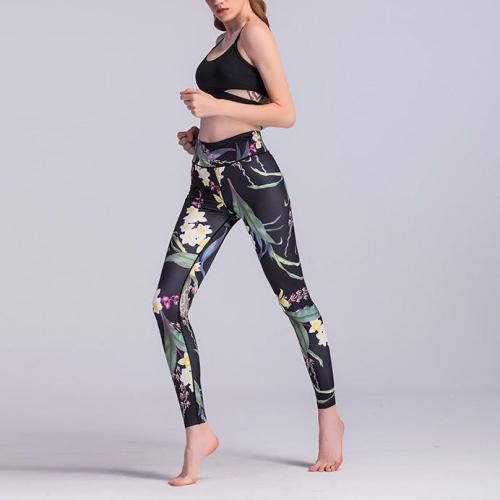 NEER Sport Leggings Magas derekú Kompressziós Torna Nadrág Szexi Futós Virágos Mintás Jóga Nadrág