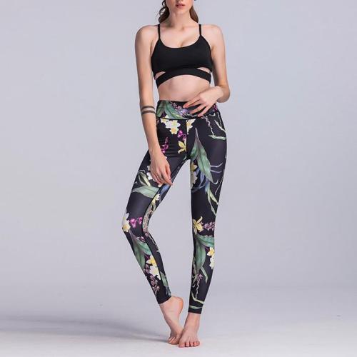 NEER Sport Leggings Magas derekú Kompressziós Torna Nadrág Szexi Futós Virágos Mintás Jóga Nadrág