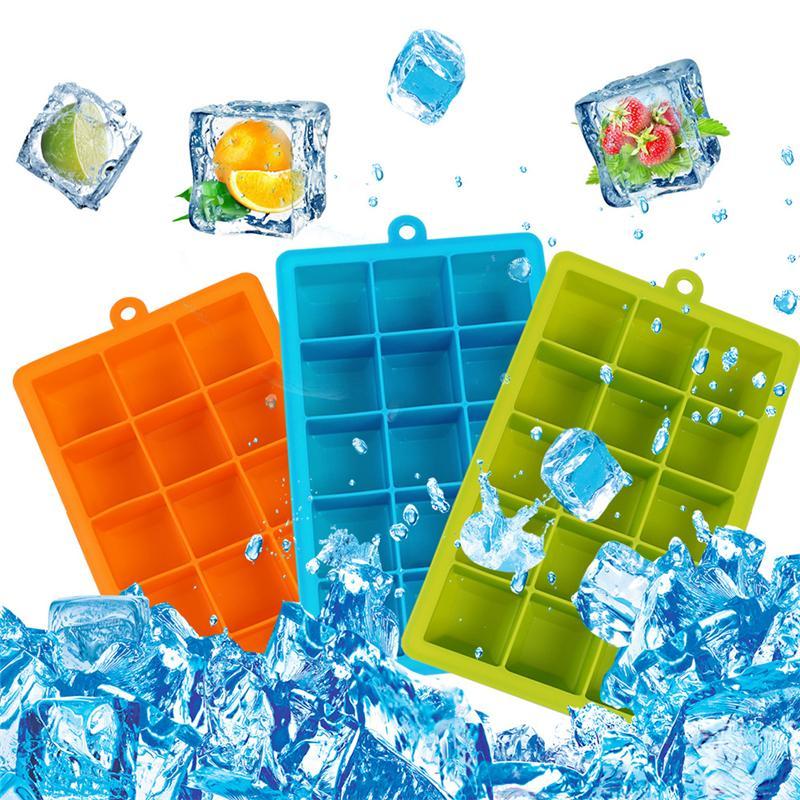NEER DIY nagy jégkocka forma négyzet alakú szilikon tálca gyümölcs 15 rekeszes konyhai eszköz