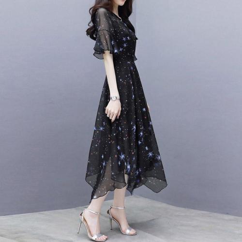 Sifon Star Print ruha Midi ruha