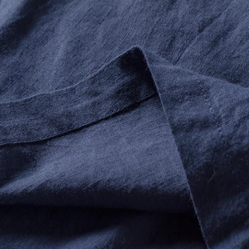 NEER Férfi Len és pamut Vintage slim Alkalmi Rövid ujjú pólók