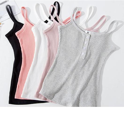 Új Tank Top Nyári Szexi Slim Solid Női Női Top Női Rózsaszín Fekete Fehér Bustier Crop Top