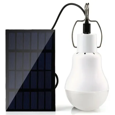 15w LED-es, napelemes, hordozható, izzós, kemping horgász lámpa