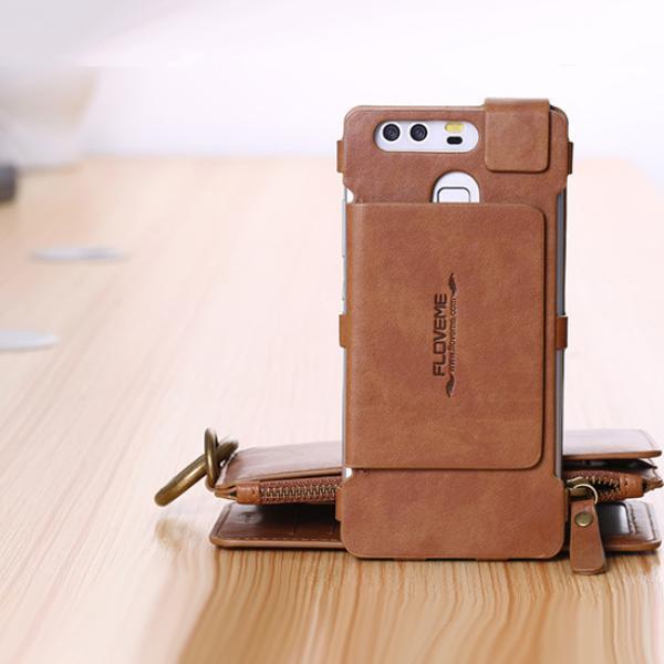 Tok Huawei Luxus Üzleti Bőr Pénztárca Telefontok Tartó Huawei P9