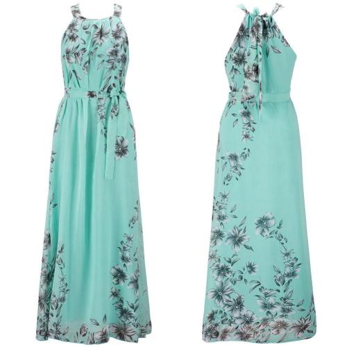 Női virágmintás bohém strand sifon maxi ruha