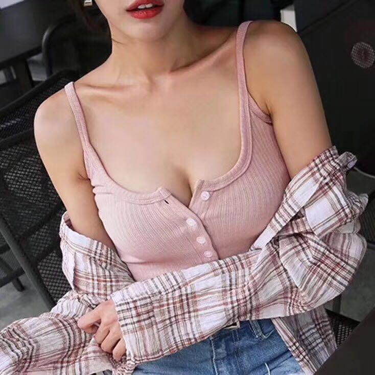 Új Tank Top Nyári Szexi Slim Solid Női Női Top Női Rózsaszín Fekete Fehér Bustier Crop Top