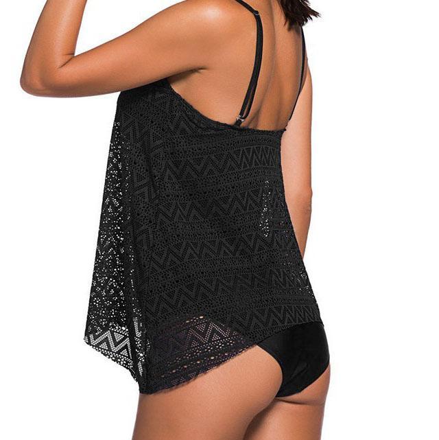 Csipke Tankini kétrészes fürdőruha Spagetti Fürdőruha Beach Wear