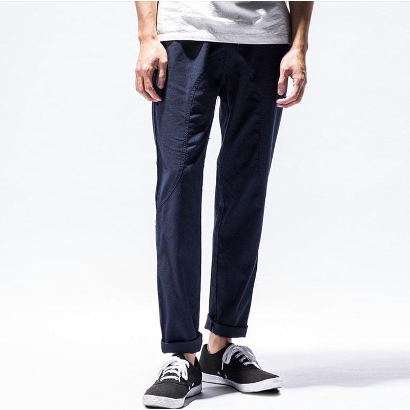 NEER Férfi kínai stílusú len alkalmi vékony nadrág