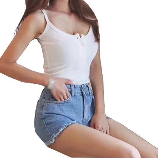 Új Tank Top Nyári Szexi Slim Solid Női Női Top Női Rózsaszín Fekete Fehér Bustier Crop Top