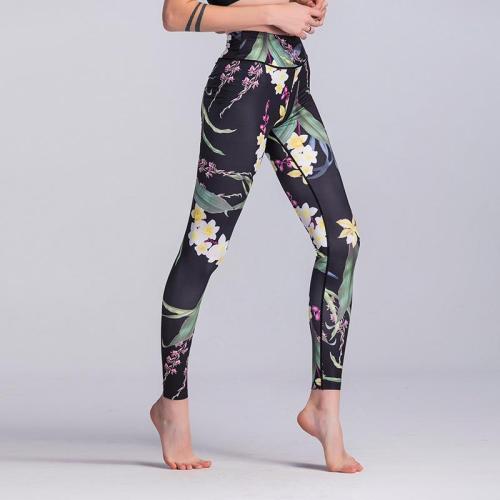 NEER Sport Leggings Magas derekú Kompressziós Torna Nadrág Szexi Futós Virágos Mintás Jóga Nadrág