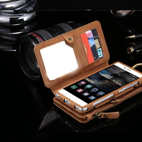 Tok Huawei Luxus Üzleti Bőr Pénztárca Telefontok Tartó Huawei P9