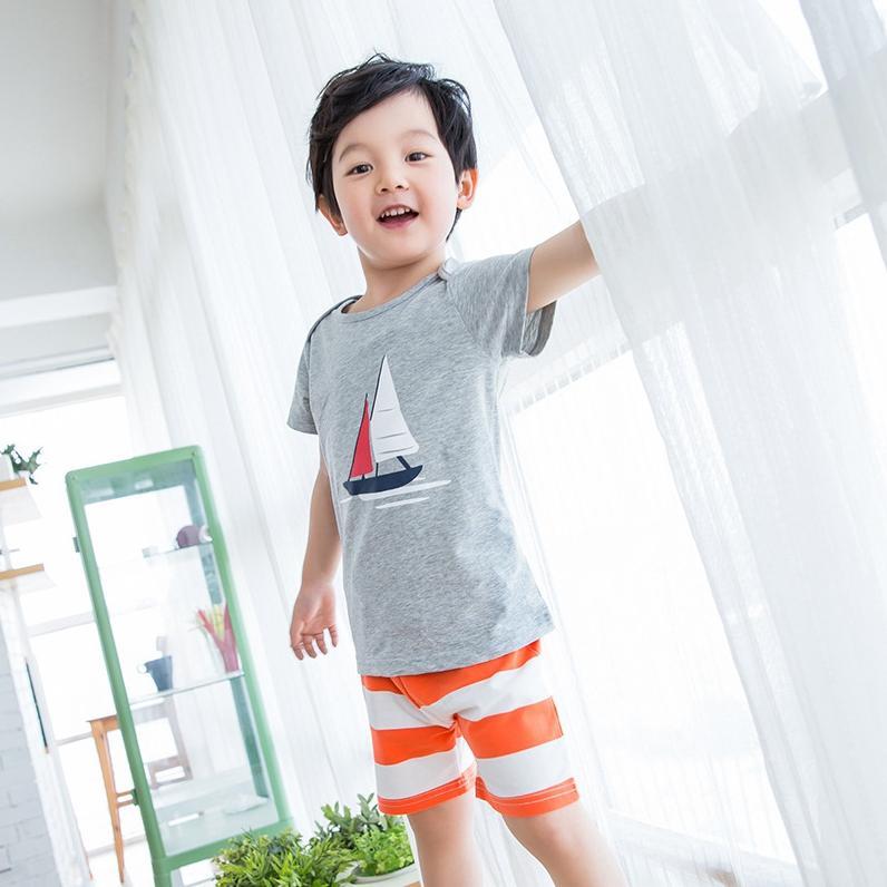 NEER Totyogó pólók Nadrág Gyermek Kisfiú Nyári Sport Sort Pamut Szett