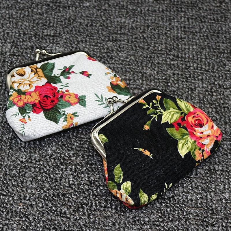 Virágos női mini érmetartó táska, érme pénztárca