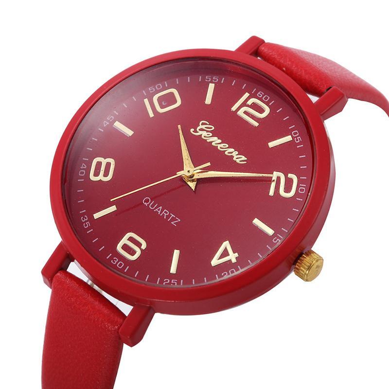 Alkalmi női faux bőr, kvarc, analóg karóra