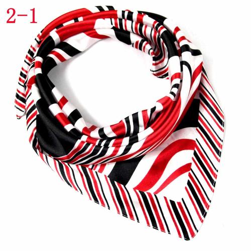 60X60cm női bandanna multifunkcionális poliészter sál, kis négyzetes szatén mintás sál