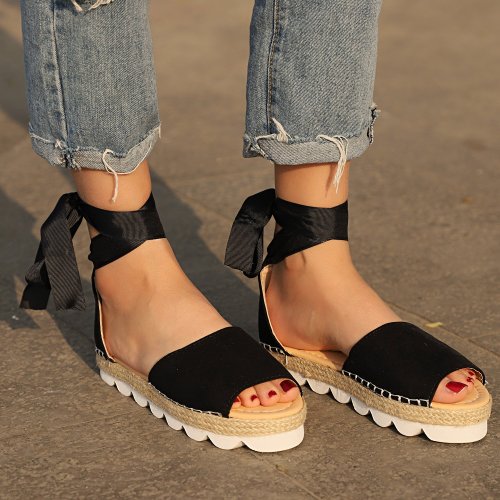 Női szandál, divatos női nyári cipő,  Női Faux Suede lapos szandál