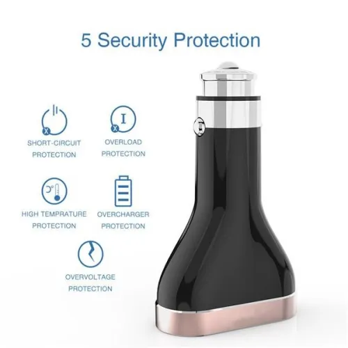 33W 4-Port 2.0 USB autós gyorstöltő DC 5V 6.6A autós töltő iPhone Samsung Xiaomi készülékekhez