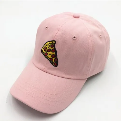 Új pizza hímzés baseball sapka, női, férfi, Uniszex állítható méretű sapka apáknak