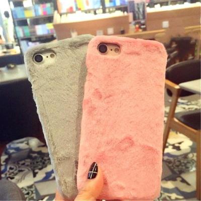 Nyúlszőr telefontok iPhone 6 6s 6 Plus 7 7 Plus 8 8 Plus X telefonhoz